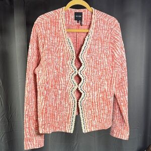NIC+ZOE Red and White Textured Blazer
